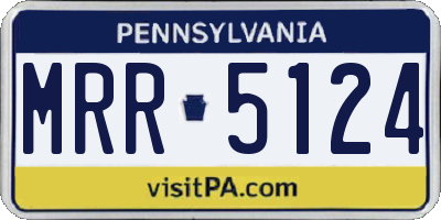 PA license plate MRR5124