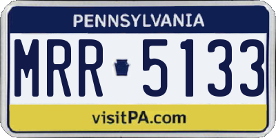 PA license plate MRR5133