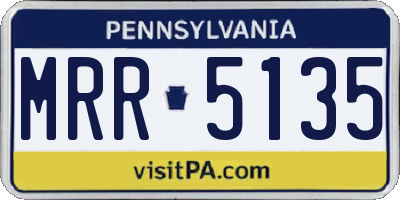 PA license plate MRR5135
