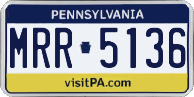 PA license plate MRR5136