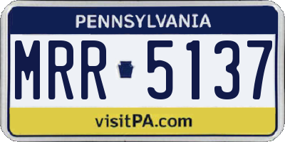 PA license plate MRR5137