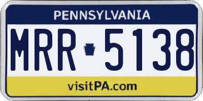 PA license plate MRR5138
