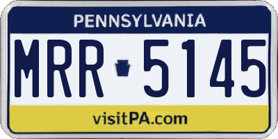 PA license plate MRR5145