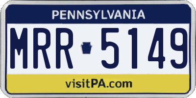 PA license plate MRR5149