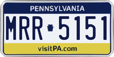 PA license plate MRR5151