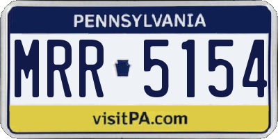 PA license plate MRR5154