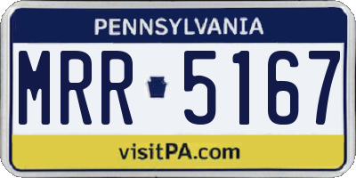 PA license plate MRR5167