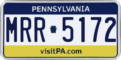 PA license plate MRR5172