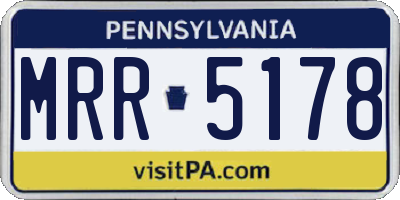 PA license plate MRR5178