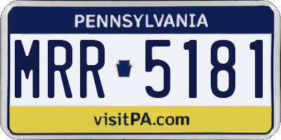 PA license plate MRR5181