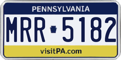 PA license plate MRR5182