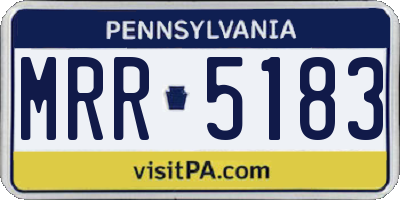 PA license plate MRR5183