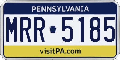 PA license plate MRR5185