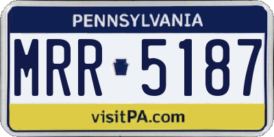 PA license plate MRR5187