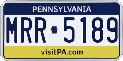 PA license plate MRR5189