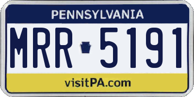 PA license plate MRR5191