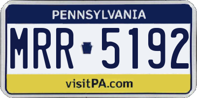 PA license plate MRR5192
