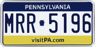 PA license plate MRR5196