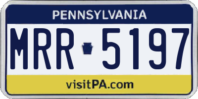 PA license plate MRR5197