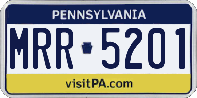 PA license plate MRR5201