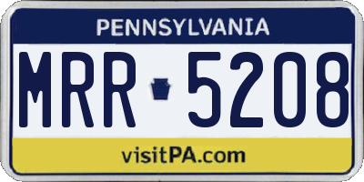 PA license plate MRR5208