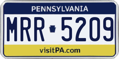 PA license plate MRR5209