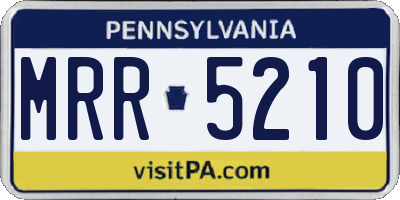 PA license plate MRR5210