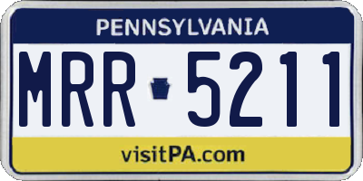 PA license plate MRR5211