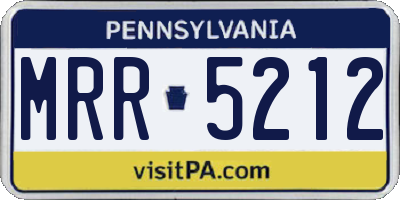 PA license plate MRR5212
