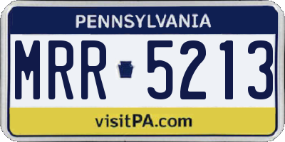 PA license plate MRR5213