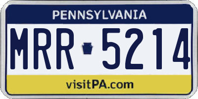 PA license plate MRR5214