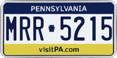 PA license plate MRR5215