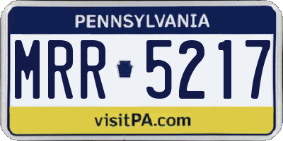 PA license plate MRR5217