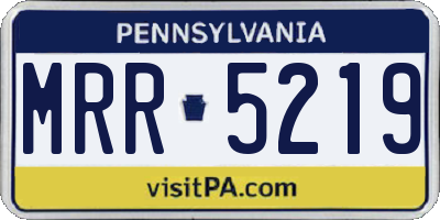 PA license plate MRR5219