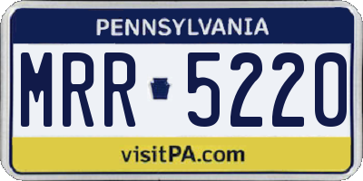 PA license plate MRR5220
