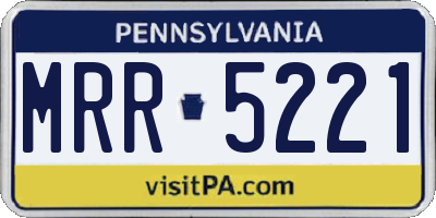 PA license plate MRR5221