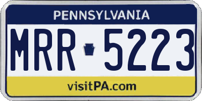 PA license plate MRR5223