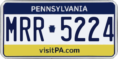 PA license plate MRR5224