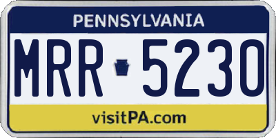 PA license plate MRR5230