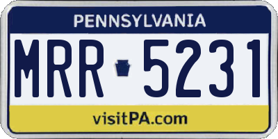 PA license plate MRR5231