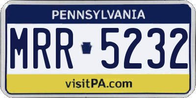 PA license plate MRR5232