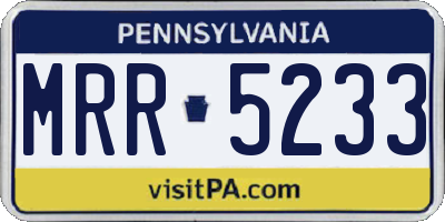 PA license plate MRR5233
