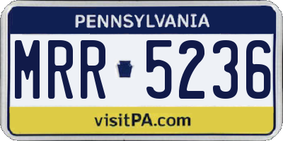 PA license plate MRR5236