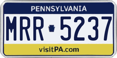 PA license plate MRR5237