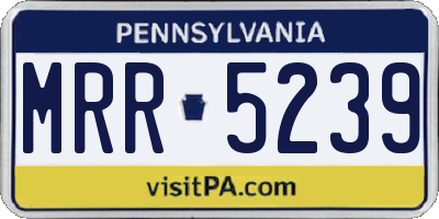 PA license plate MRR5239