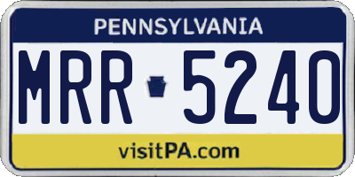 PA license plate MRR5240