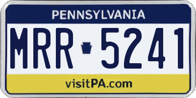 PA license plate MRR5241