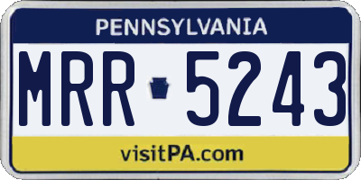 PA license plate MRR5243