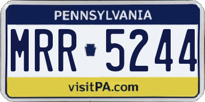 PA license plate MRR5244