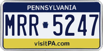 PA license plate MRR5247